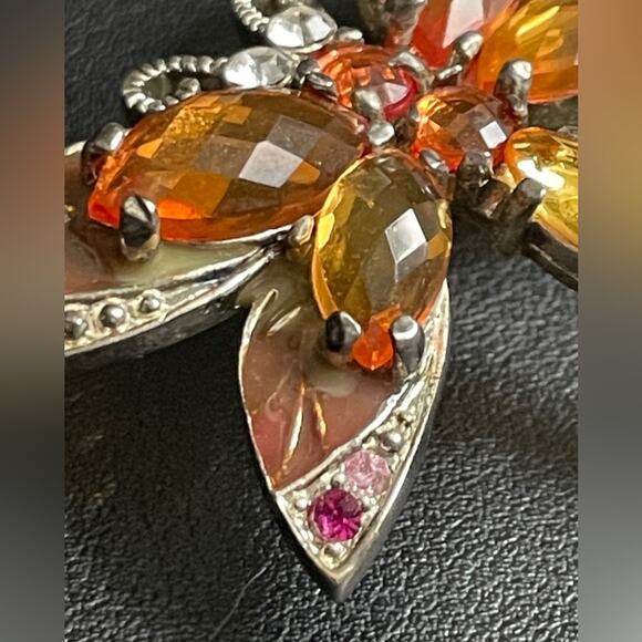 Gorgeous Rhinestone & Enamel Dragonfly Brooch‎ Pin - Picture 2 of 8